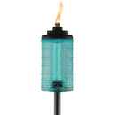 Tiki Easy Install 68 In. Blue Carnival Glass Patio Torch