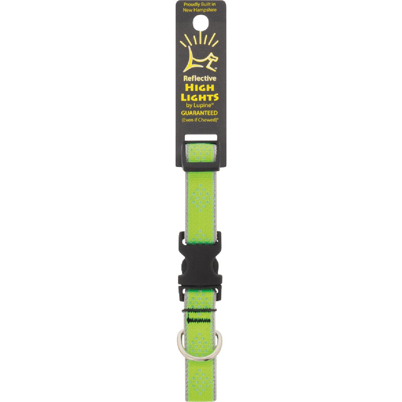 Lupine 3/4 In. Reflective Green-Diamond Adjustable Dog Collar
