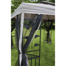 Outdoor Expressions 10 Ft. x 10 Ft. Gray & Black Steel Gazebo with Sides