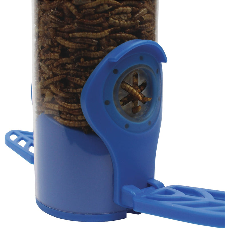 Perky-Pet 3.5 Oz. Capacity Dried Mealworm Bird Feeder with Flexports