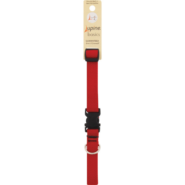 Lupine 3/4 In. Red Adjustable Dog Collar