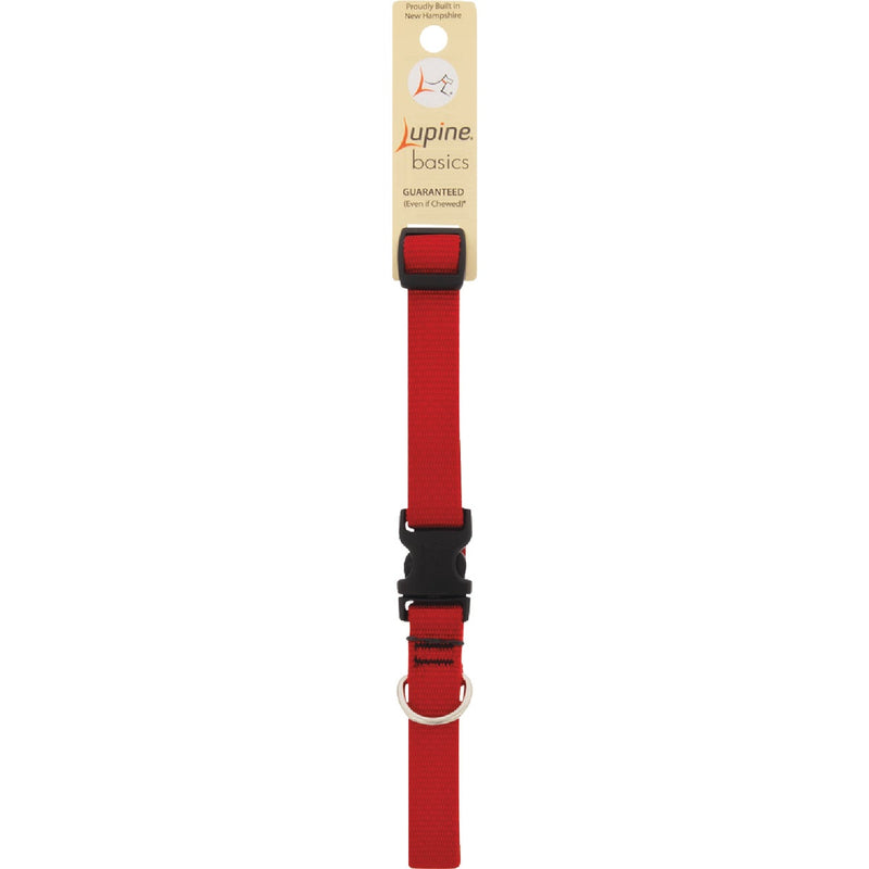 Lupine 3/4 In. Red Adjustable Dog Collar