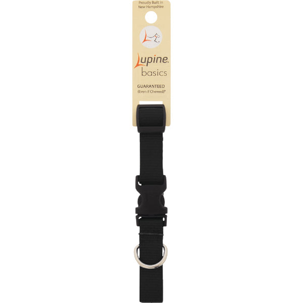 Lupine 3/4 In. Black Adjustable Dog Collar