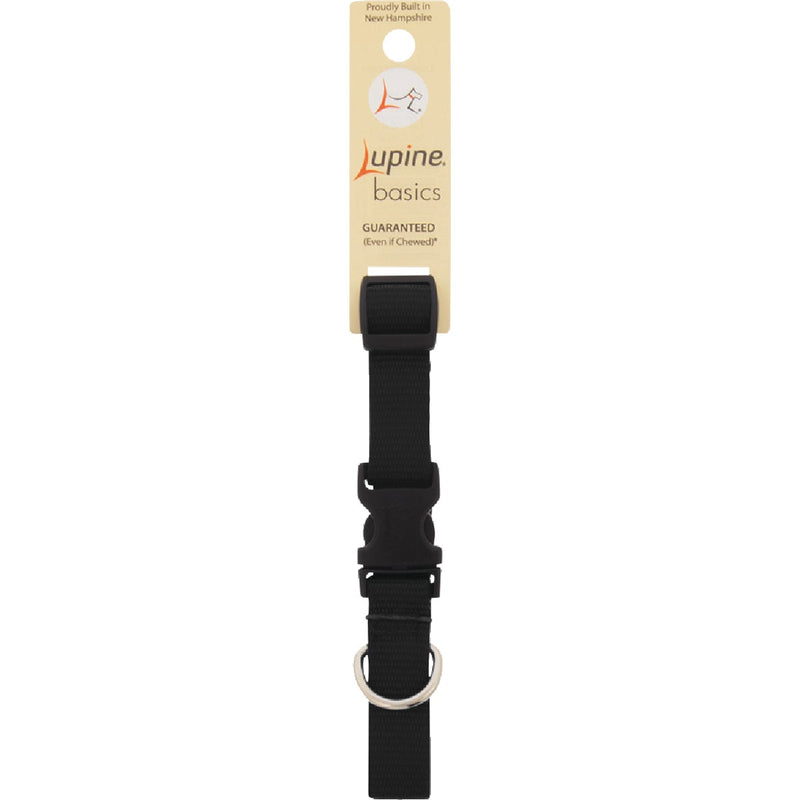 Lupine 3/4 In. Black Adjustable Dog Collar