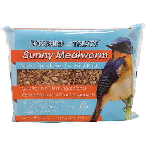 Wildlife Sciences Songbird Treats 1.6 Lb. Sunny Mealworm Seed Snack Bar