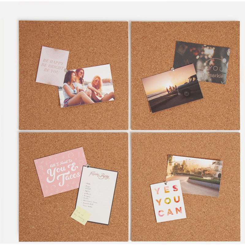 U Brands 12 In. x 12 In. Cork Tile Board (4-Pack)
