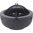 23 In. Round Charcoal/Wood/Pellet Fire Pit, Dark Gray