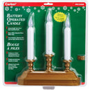 Xodus 9 In. W. x 10.25 In. H. x 2 In. D  Antique Brass LED Candelabra Battery Operated Candle