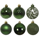 Decoris 2.4 In. Shatterproof Pine Green Bauble Christmas Ornament (37-Pack)
