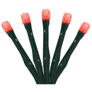 Lumineo Red 500-Bulb LED Compact Light Set with Dark Green Wire