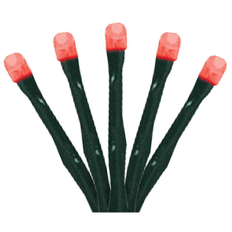 Lumineo Red 500-Bulb LED Compact Light Set with Dark Green Wire